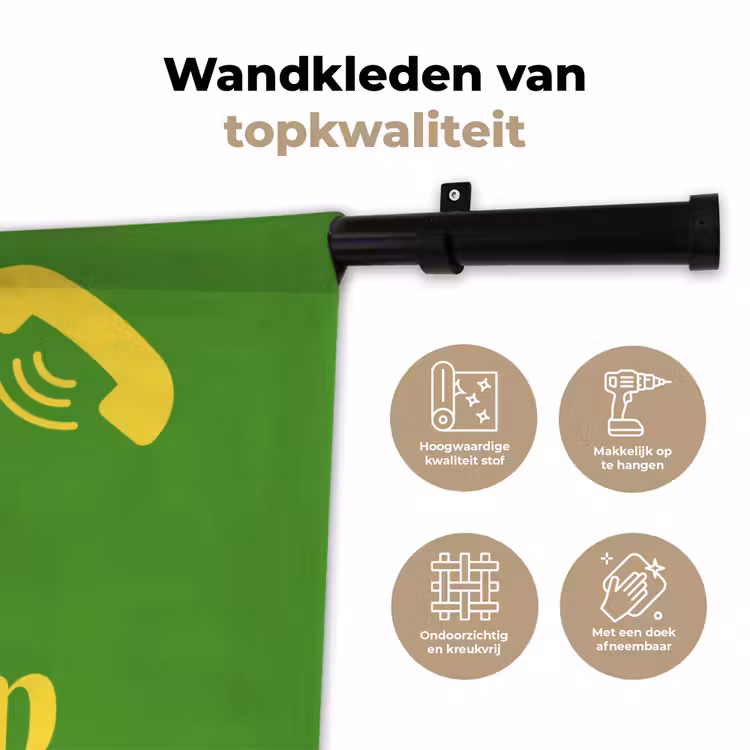 Wandkleed - Mij niet bellen - Telefoon - Groen — 3