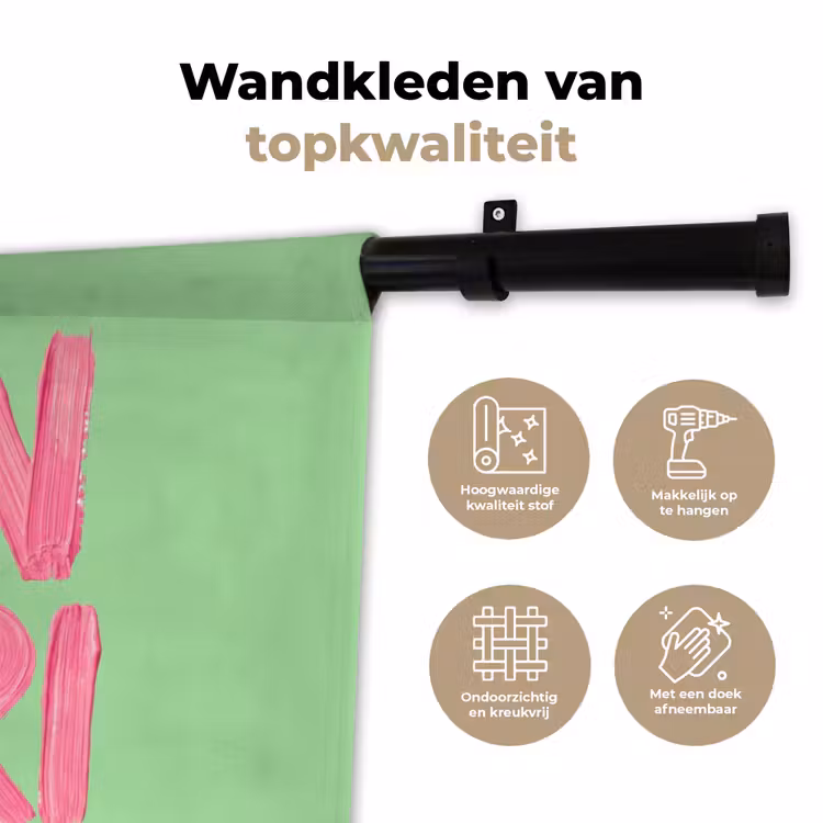 Wandkleed - Mon cheri - Groen - Roze — 3