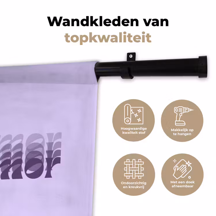 Wandkleed - Mucho amor - Paars - Gelaagde letters — 3