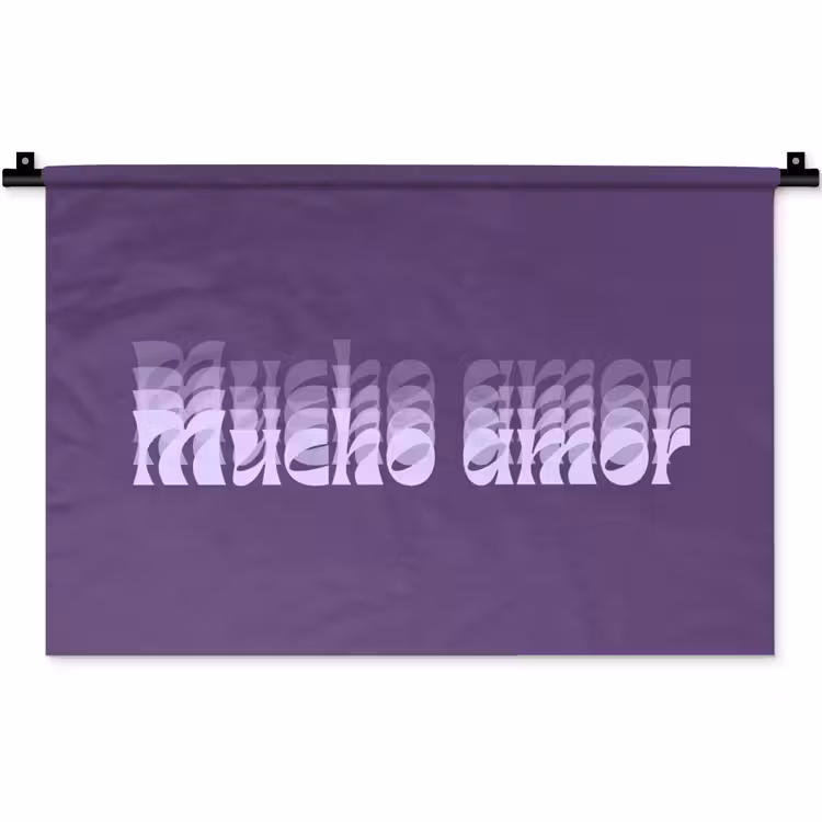 Wandkleed - Mucho amor - Paars - Grafisch — 1