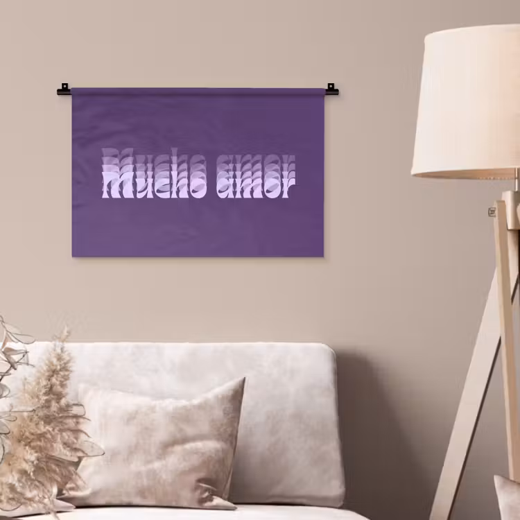 Wandkleed - Mucho amor - Paars - Grafisch — 2
