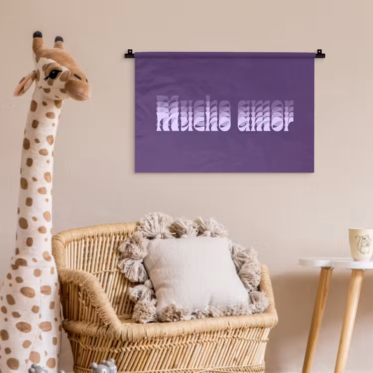 Wandkleed - Mucho amor - Paars - Grafisch — 5