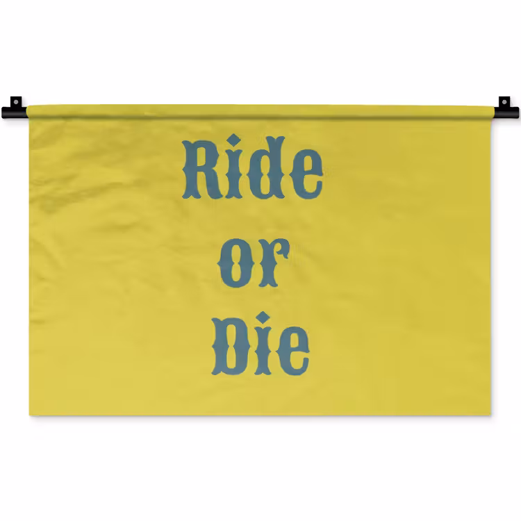 Wandkleed - Ride or die - Geel - Blauw — 1