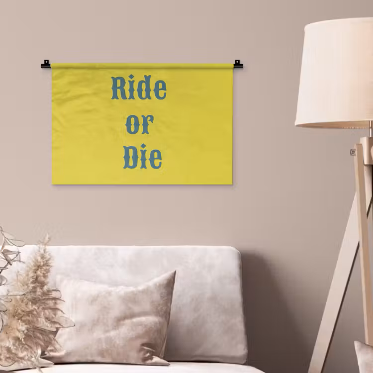 Wandkleed - Ride or die - Geel - Blauw — 2