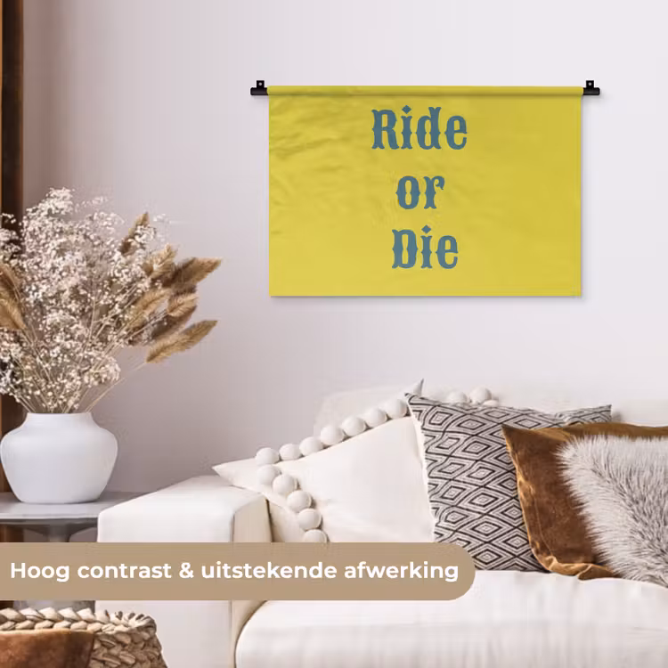 Wandkleed - Ride or die - Geel - Blauw — 4