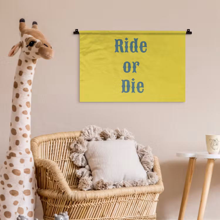 Wandkleed - Ride or die - Geel - Blauw — 5