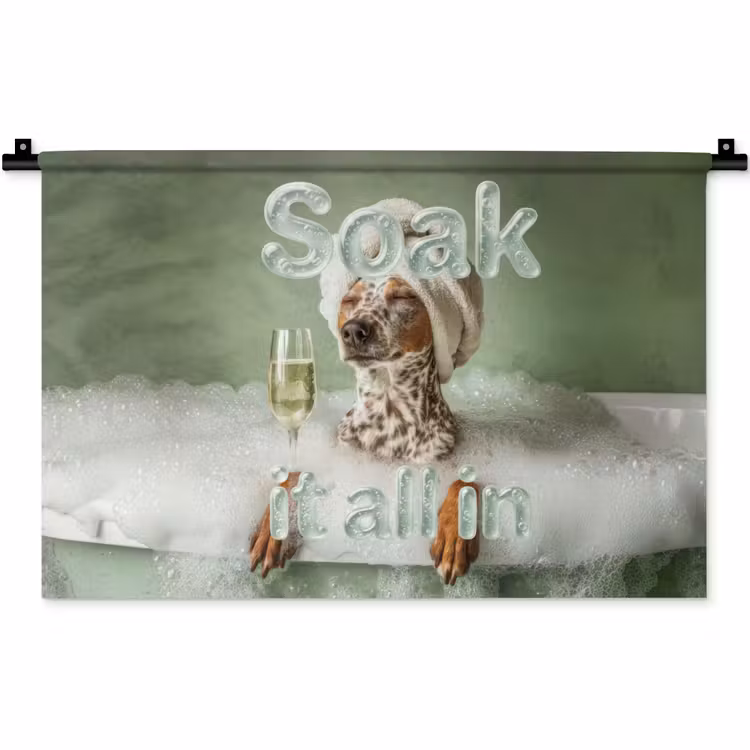 Wandkleed - Soak it all in - Hond - Bad — 1