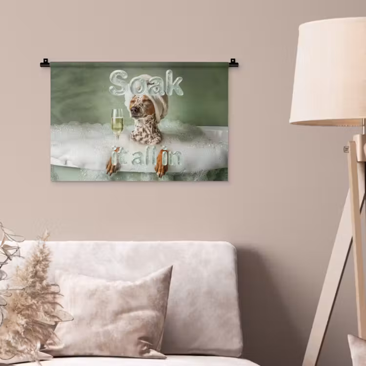Wandkleed - Soak it all in - Hond - Bad — 2