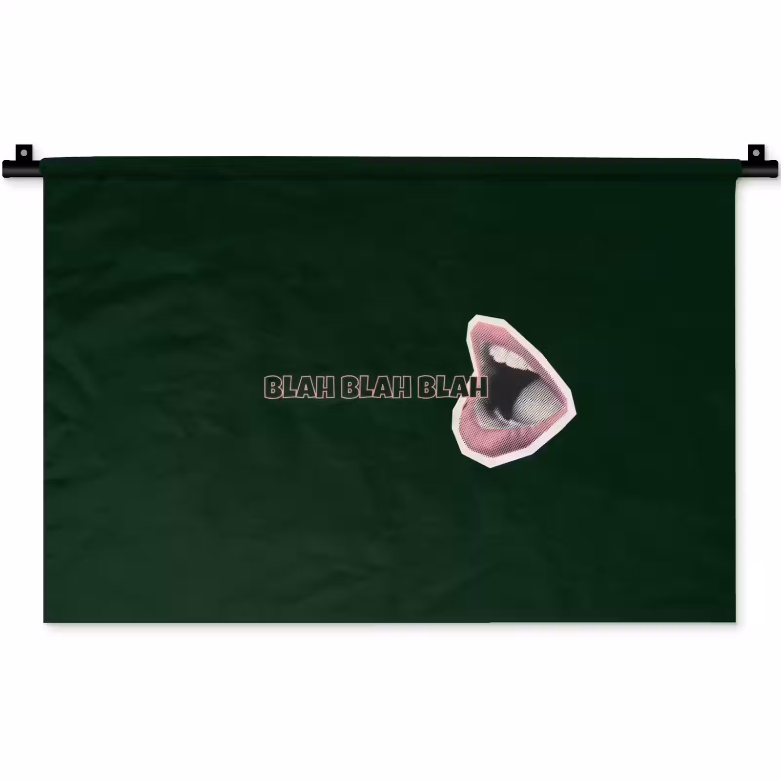 Wandkleed - BLAH BLAH BLAH - Mond - Groen — 1