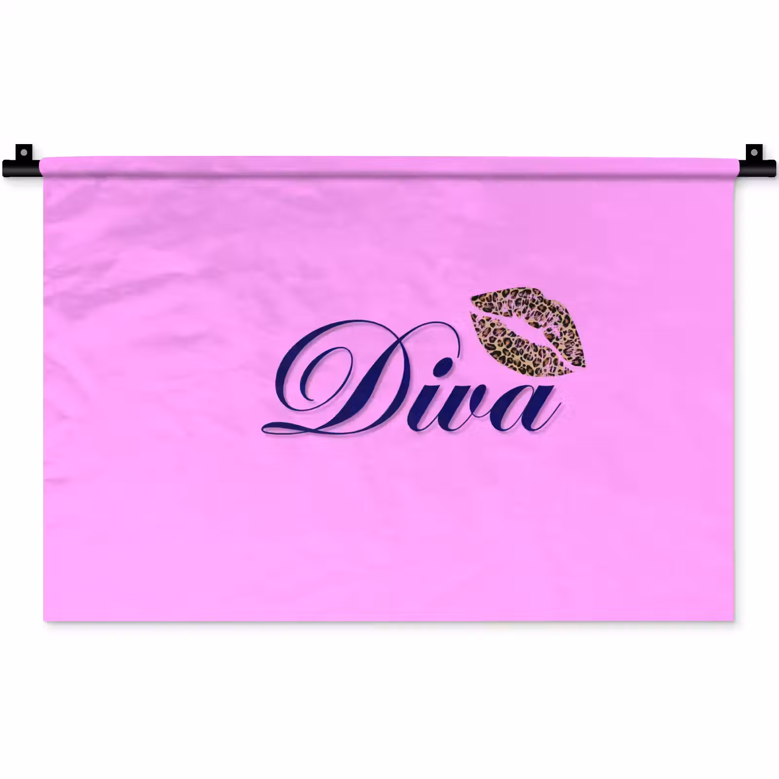 Wandkleed - Diva - Lip - Panterprint - Roze — 1
