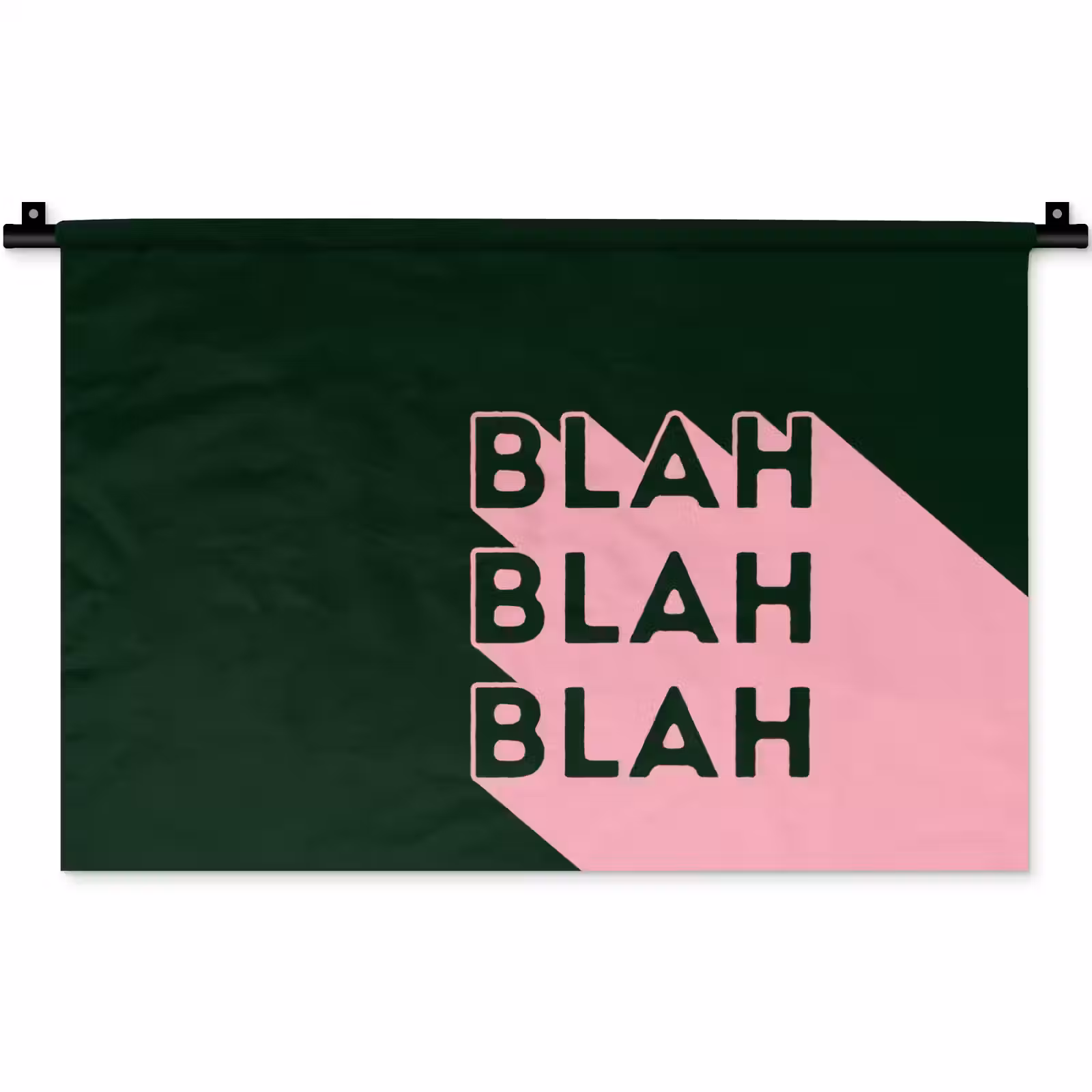 Wandkleed - Donkergroen - Tekst - Schaduw - Grafisch — 1