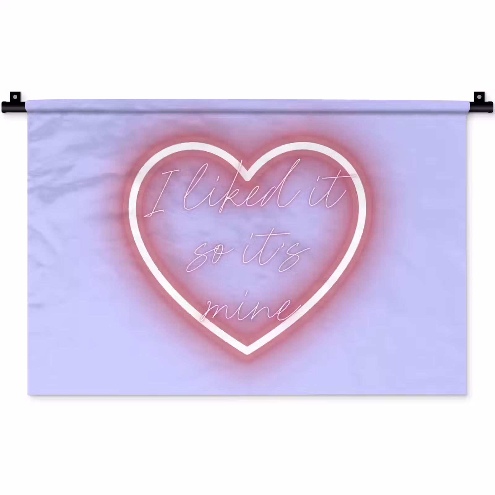 Wandkleed - I liked it so it's mine - Neon hart - Paars — 1