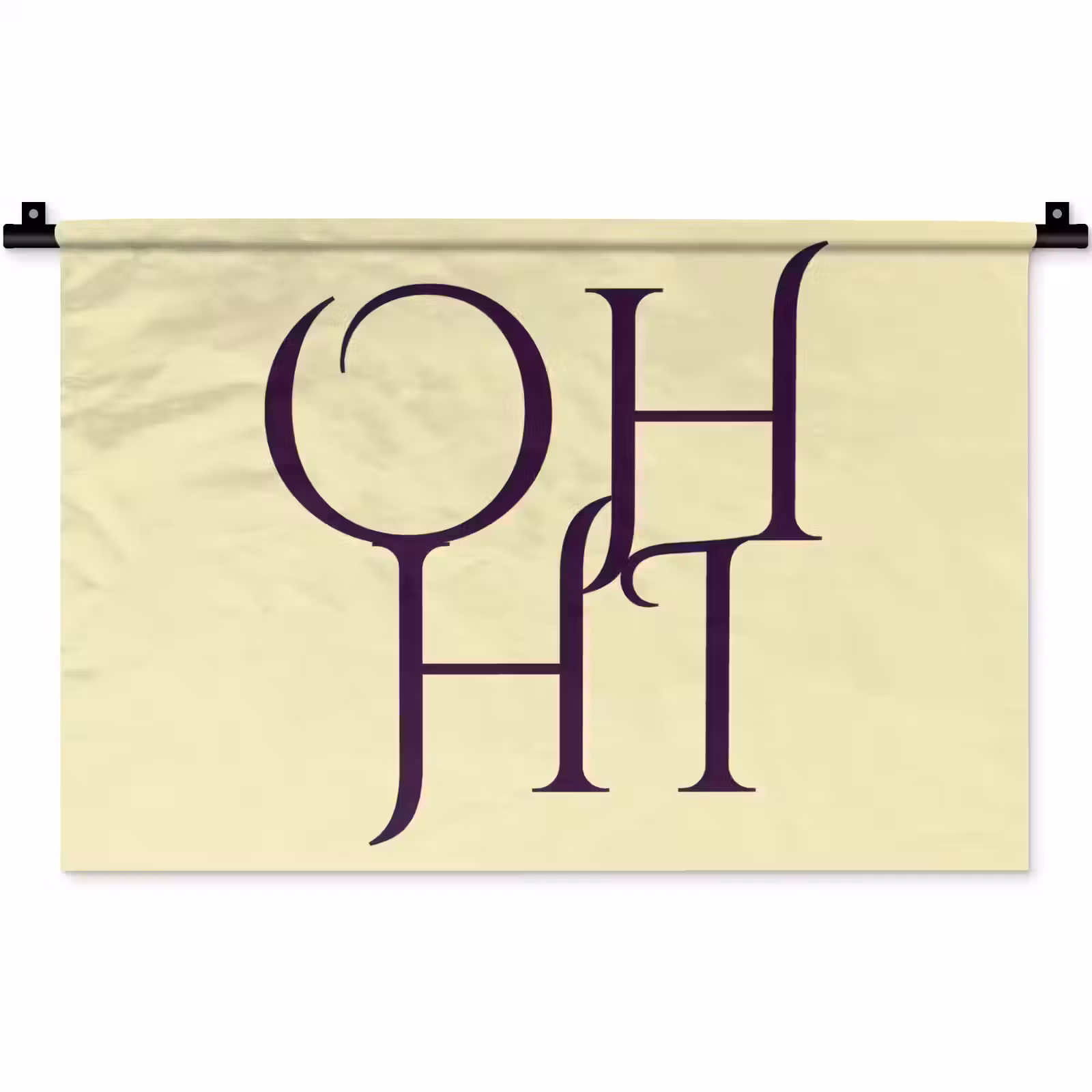 Wandkleed - Oh hi - Geel - Monogram — 1