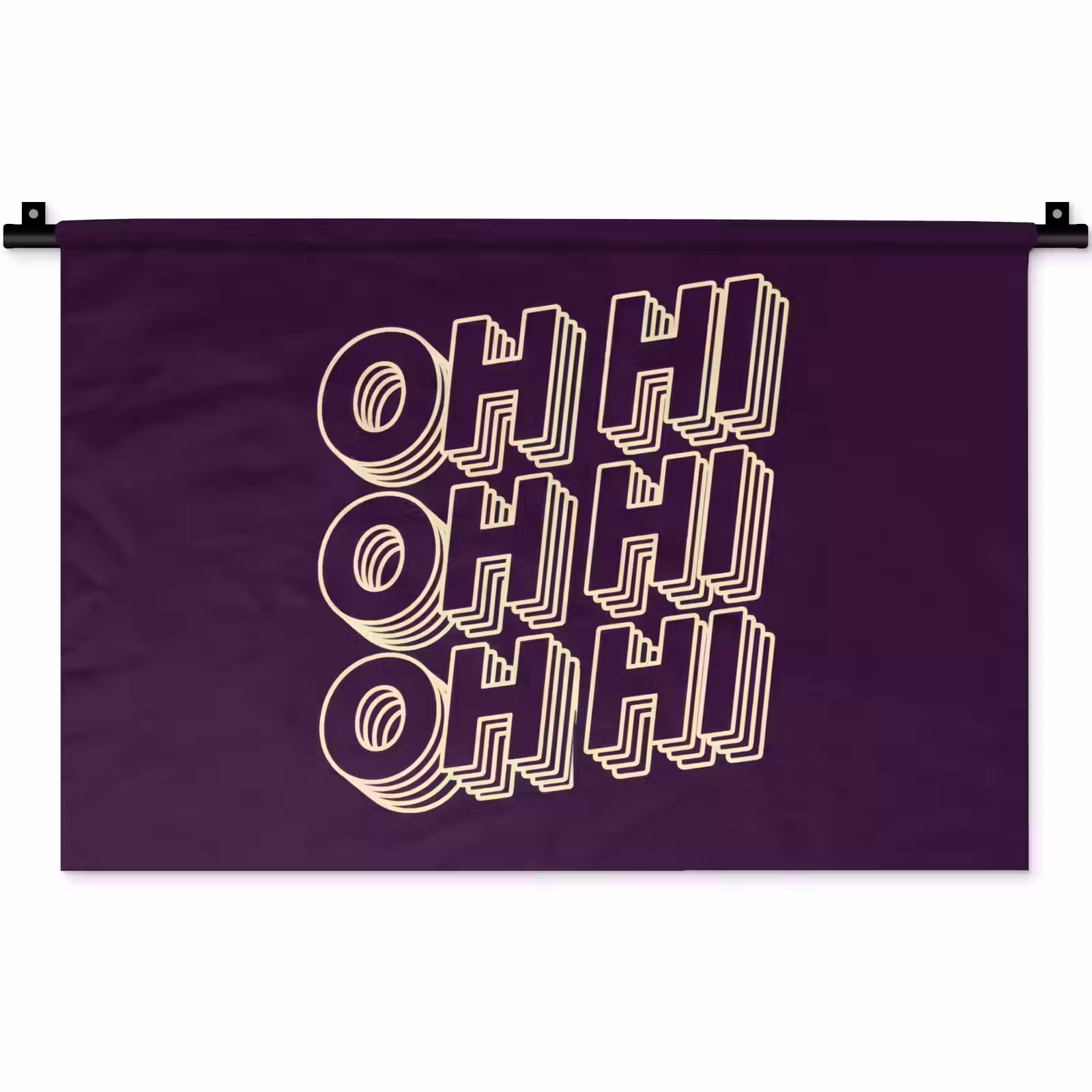 Wandkleed - Oh hi - Paars - 3D — 1