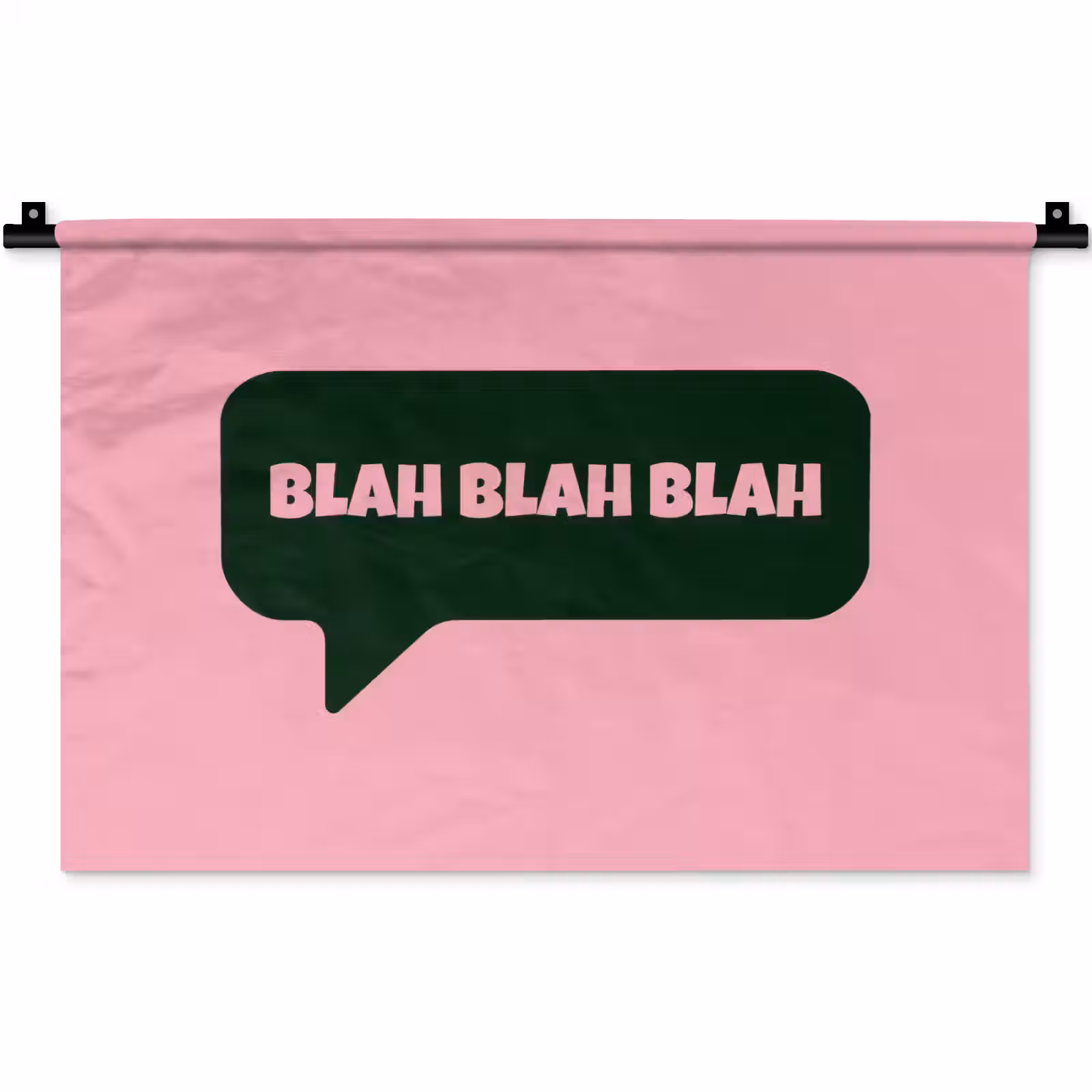 Wandkleed - Roze - Tekstwolk - Groen - BLAH BLAH BLAH — 1