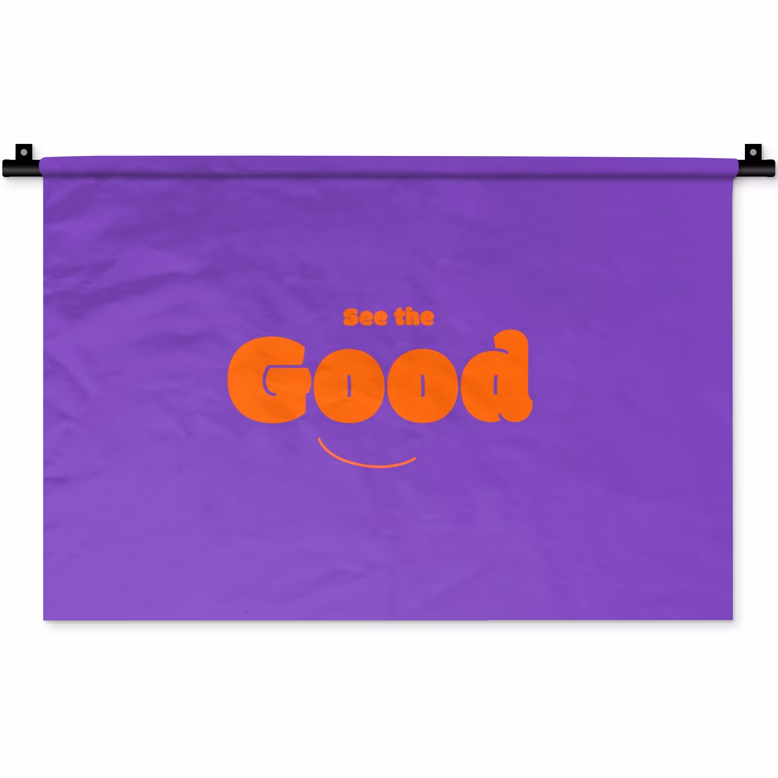 Wandkleed - See the good - Oranje - Paars - Smiley — 1