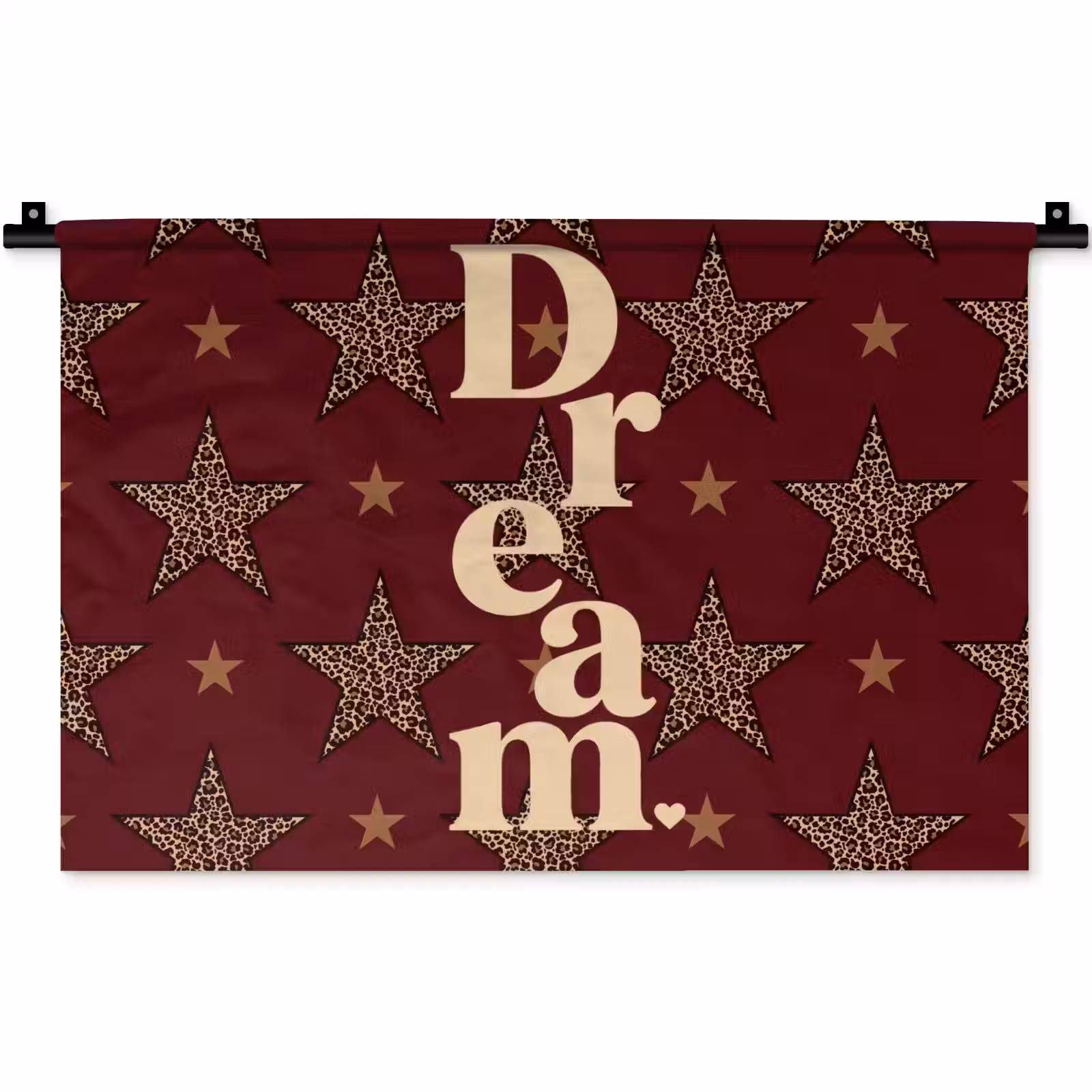 Wandkleed - Sterren - Luipaardprint - Dream - Bordeaux — 1