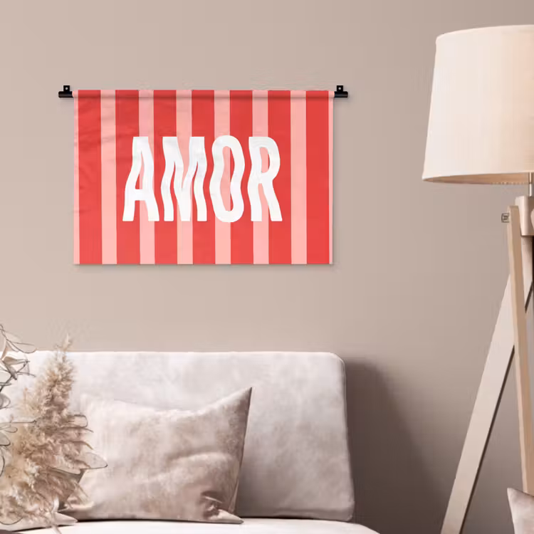 Wandkleed - Amor - Strepen - Rood - Roze — 2
