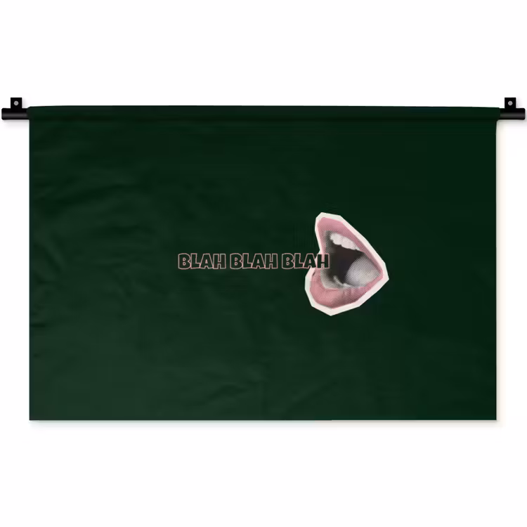 Wandkleed - BLAH BLAH BLAH - Mond - Groen — 1