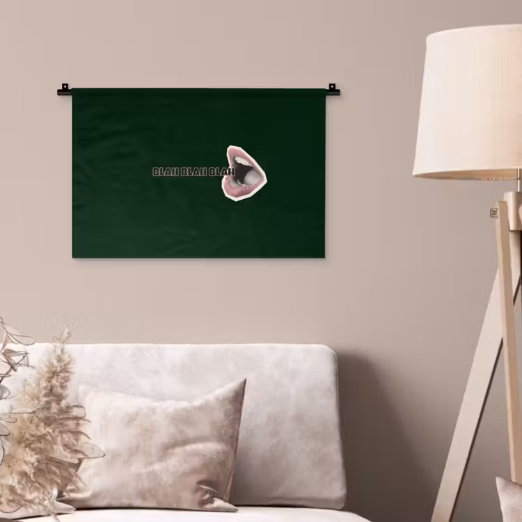 Wandkleed - BLAH BLAH BLAH - Mond - Groen — 2