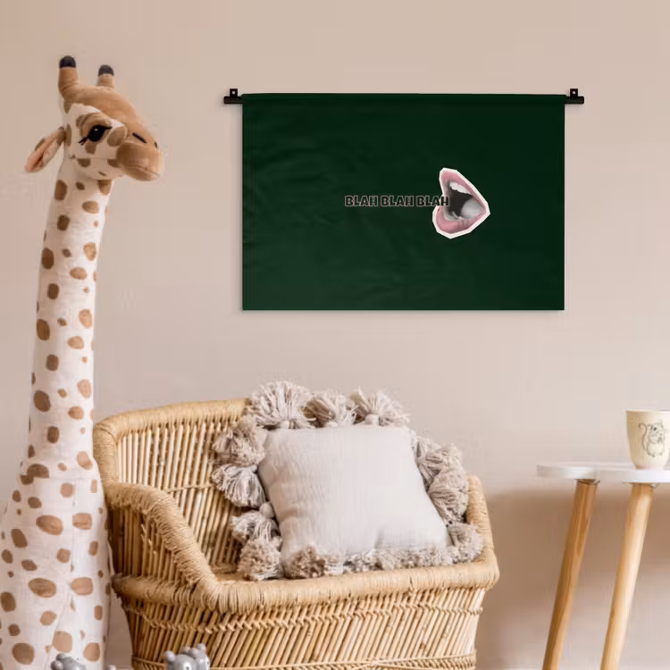 Wandkleed - BLAH BLAH BLAH - Mond - Groen — 5