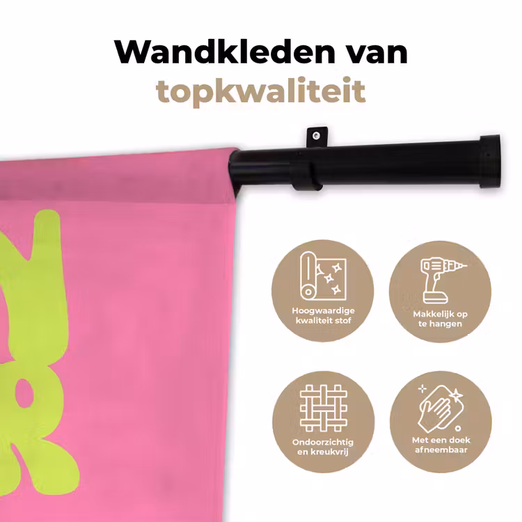 Wandkleed - Bonjour - Roze - Fel groen — 3