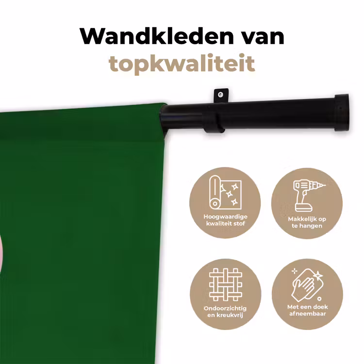 Wandkleed - Cirkel - Roze - Tekst - Art — 3