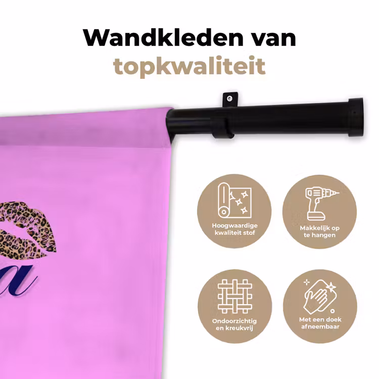 Wandkleed - Diva - Lip - Panterprint - Roze — 3