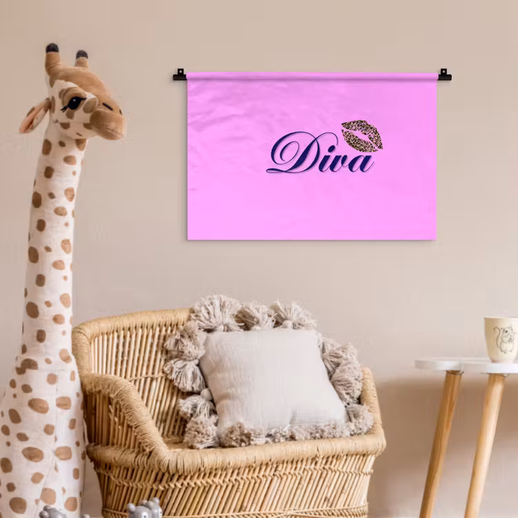 Wandkleed - Diva - Lip - Panterprint - Roze — 5
