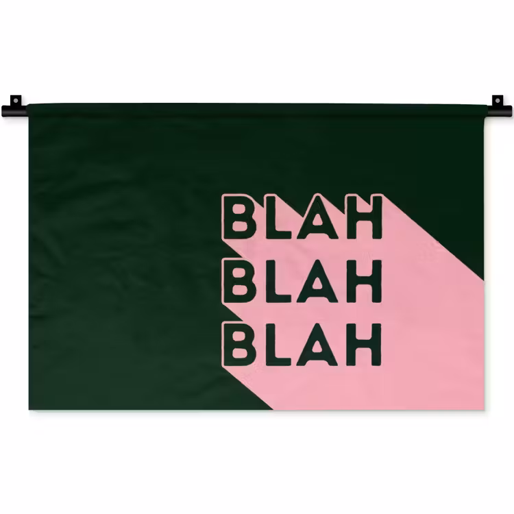 Wandkleed - Donkergroen - Tekst - Schaduw - Grafisch — 1