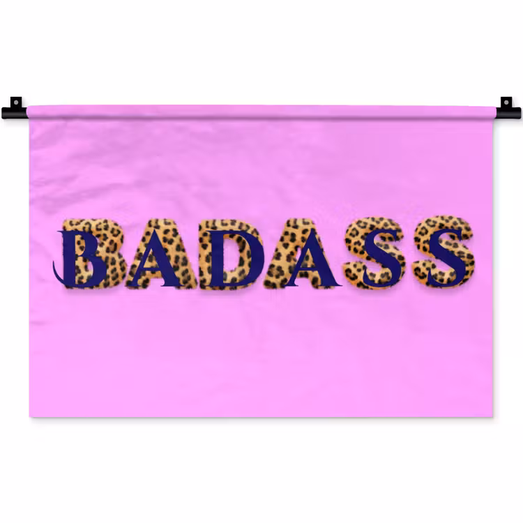 Wandkleed - Felroze - Badass - Panterprint - Schaduw — 1