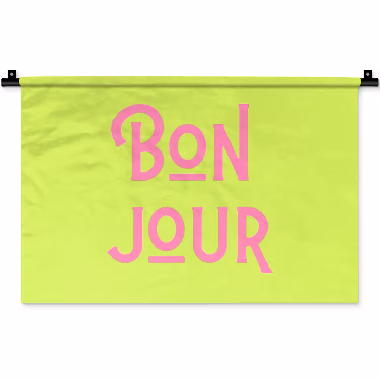 Wandkleed - Groen - Roze bonjour - art-deco — 1