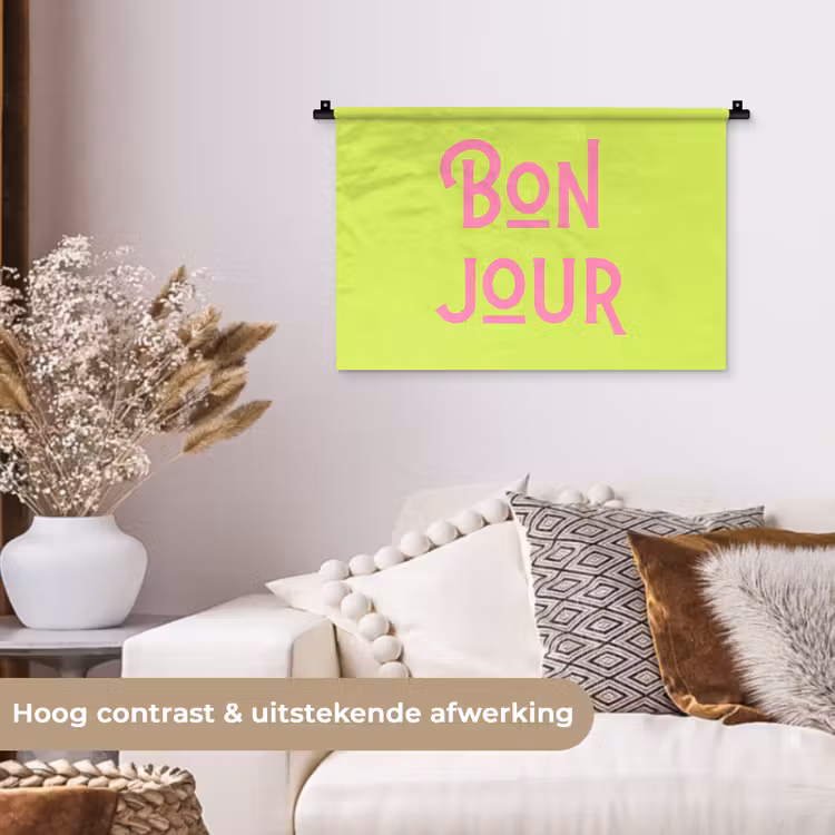 Wandkleed - Groen - Roze bonjour - art-deco — 4