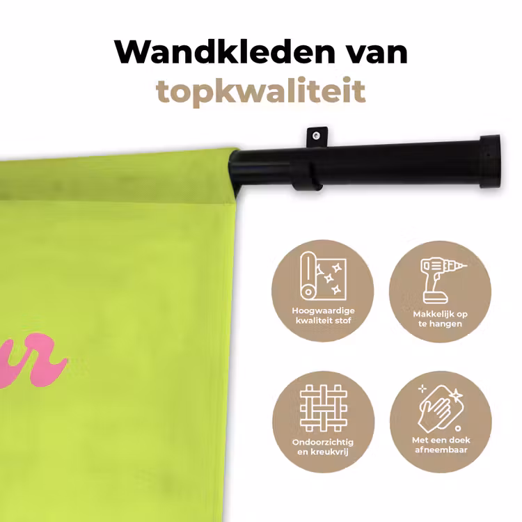 Wandkleed - Groen - Roze bonjour - Retro — 3