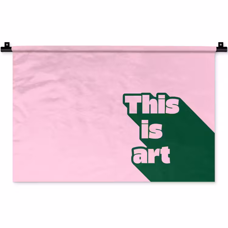 Wandkleed - Groen - Teskt - This is art - Roze — 1