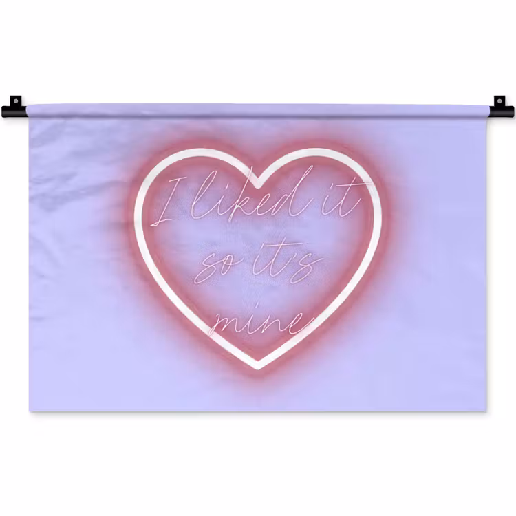 Wandkleed - I liked it so it's mine - Neon hart - Paars — 1