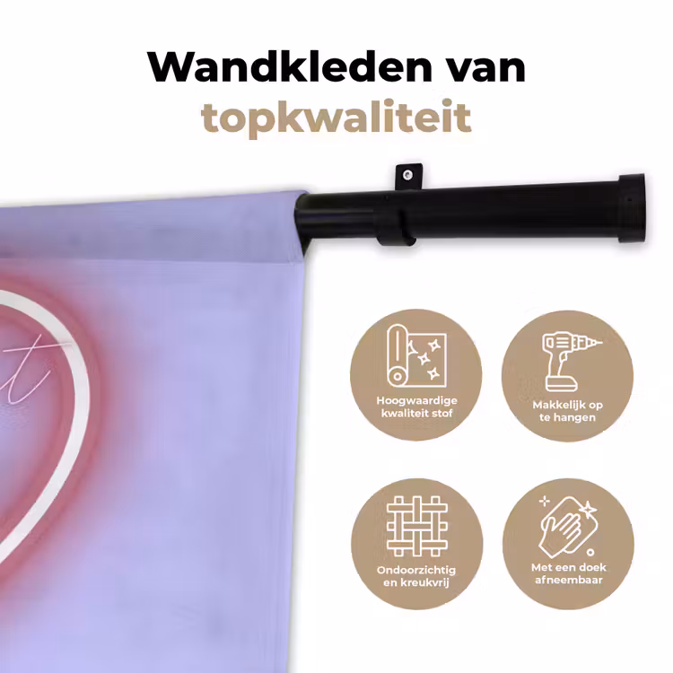 Wandkleed - I liked it so it's mine - Neon hart - Paars — 3
