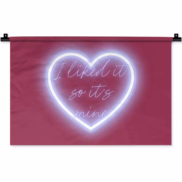 Wandkleed - I liked it so it's mine - Neon hart - Roze — 1