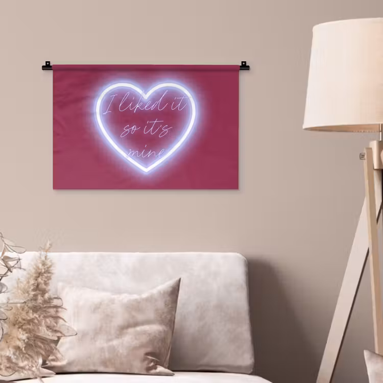 Wandkleed - I liked it so it's mine - Neon hart - Roze — 2