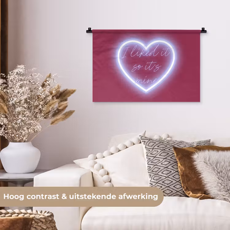 Wandkleed - I liked it so it's mine - Neon hart - Roze — 4
