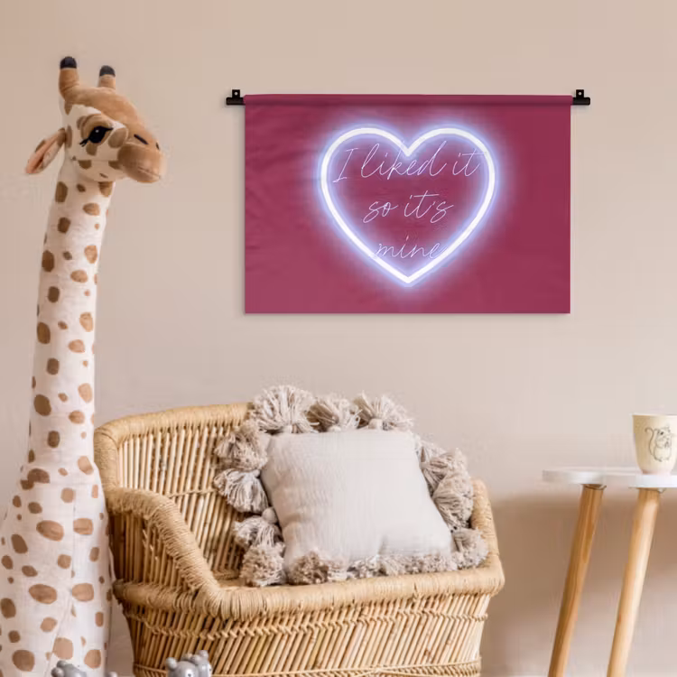 Wandkleed - I liked it so it's mine - Neon hart - Roze — 5