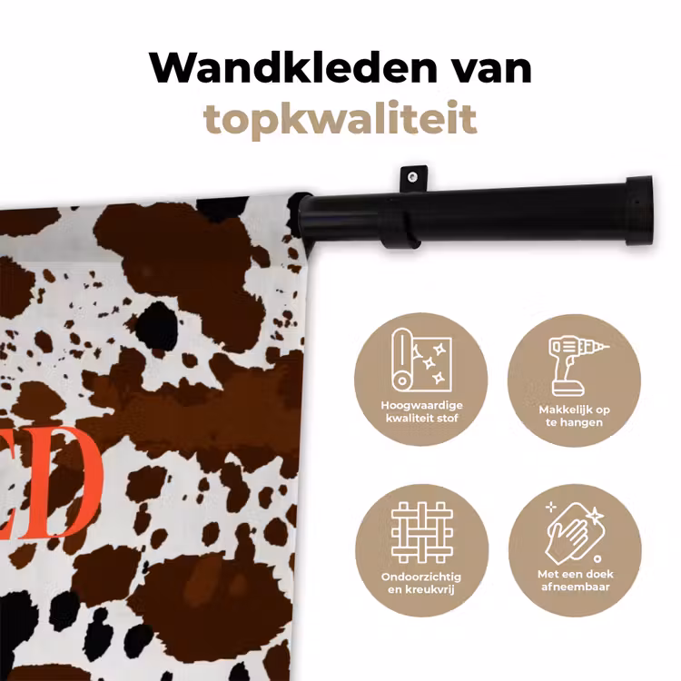 Wandkleed - Koeienprint - Limited edition - Rood — 3