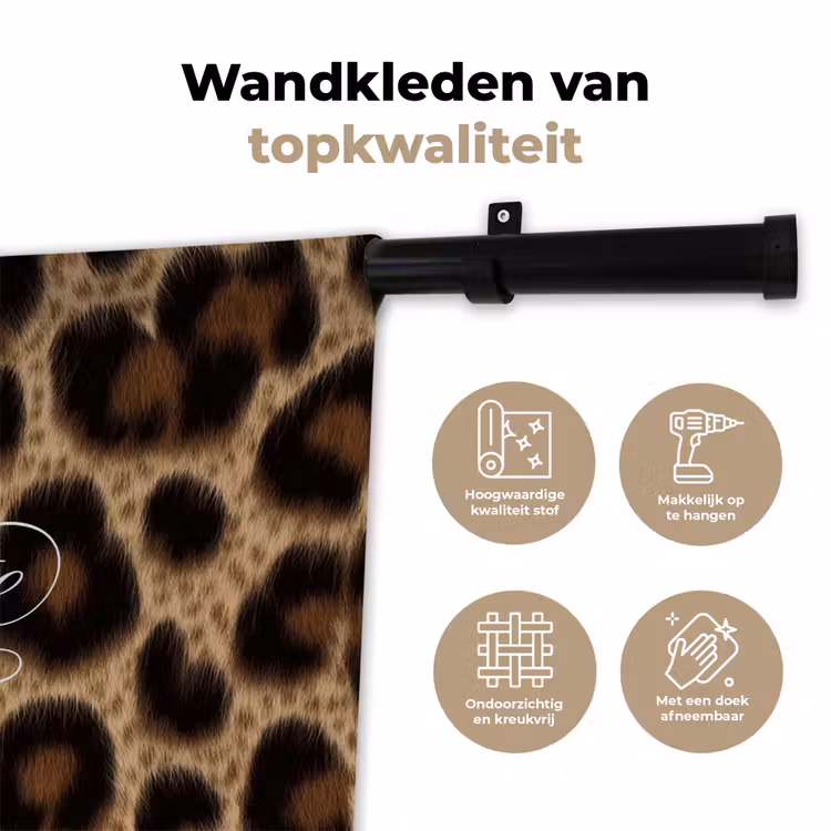 Wandkleed - Luipaardprint - Bruin - Courage - Sierlijk — 3