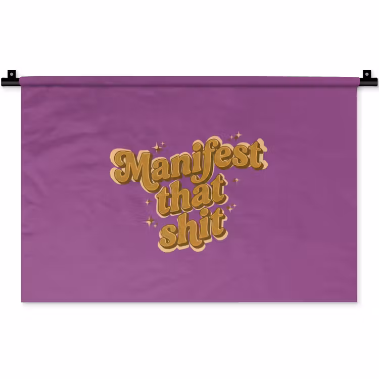 Wandkleed - Manifest that shit - Paars - Glitter — 1