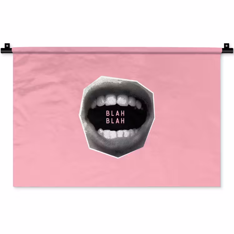 Wandkleed - Mond - BLAH BLAH - Roze — 1
