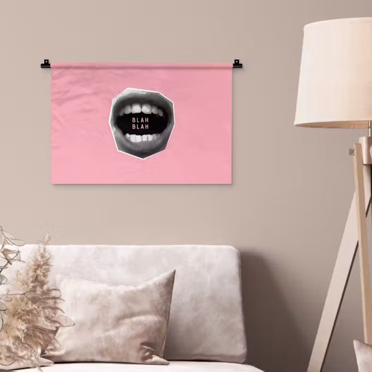 Wandkleed - Mond - BLAH BLAH - Roze — 2