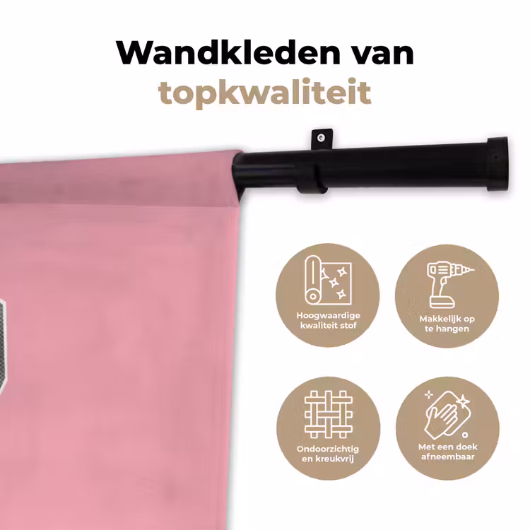 Wandkleed - Mond - BLAH BLAH - Roze — 3