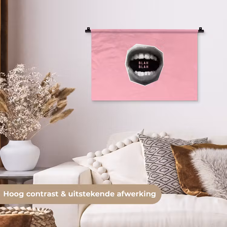Wandkleed - Mond - BLAH BLAH - Roze — 4