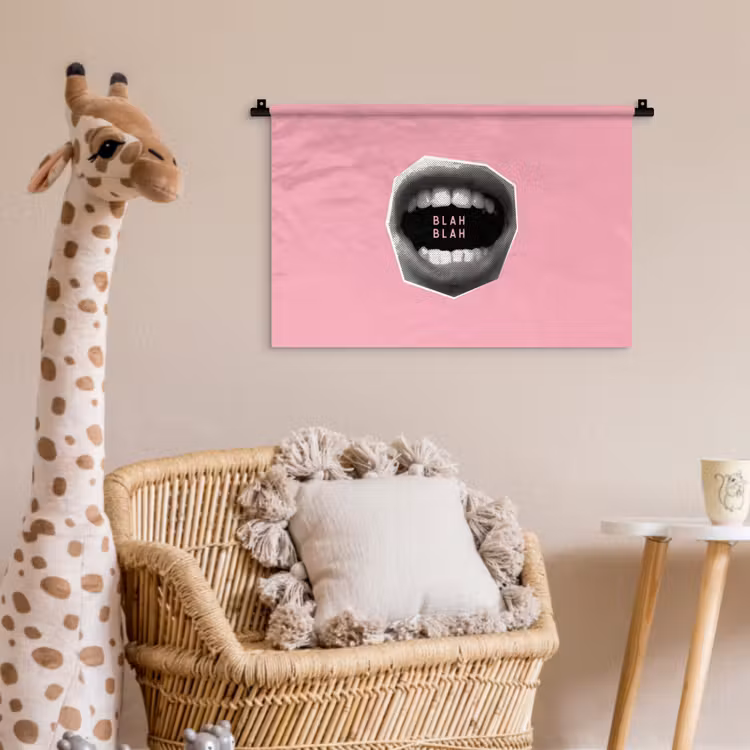 Wandkleed - Mond - BLAH BLAH - Roze — 5