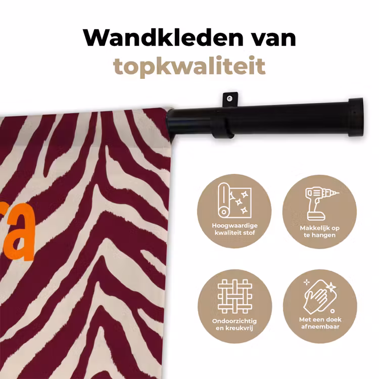 Wandkleed - New era - Bordeaux - Zebraprint — 3
